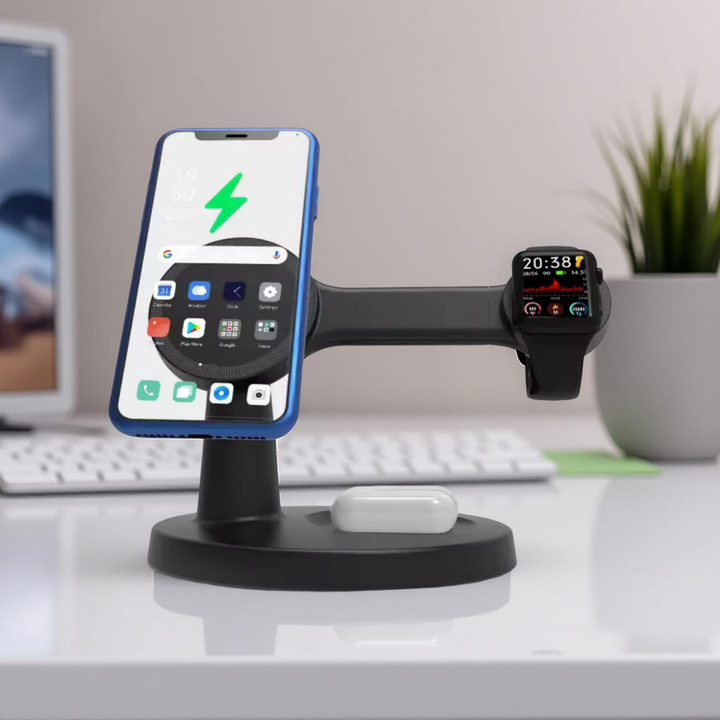 3-in-1 MagSafe Ladestation Schwarz | iPhone, Apple Watch & AirPods