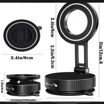 Vakuum Magnet-Handyhalter Auto | 360° drehbar & faltbar